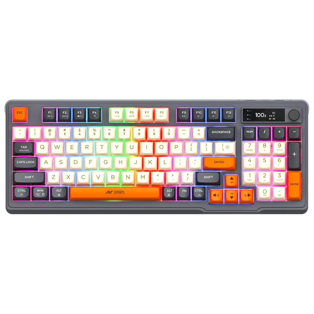 Ant Esports Wireless Gaming Keyboard Grey MK801V2 Pro Rainbow LED view 2